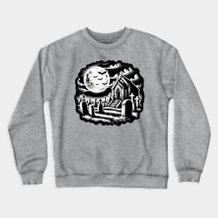 horror scene cemetery Crewneck Sweatshirt